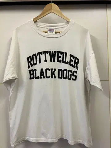 ROTTWEILER BLACK DOGS 티셔츠 M 사이즈 화이트