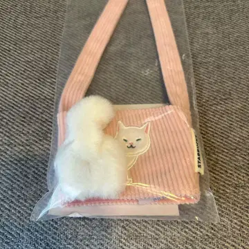 스타벅스 대만 한정판 고양이 핑크 복숭아색 드링크 홀더 타피오카