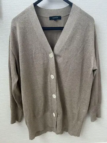 UNTITLED 베이지 라메 가디건