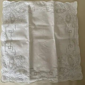 자수 레이스 손수건 약 30cm