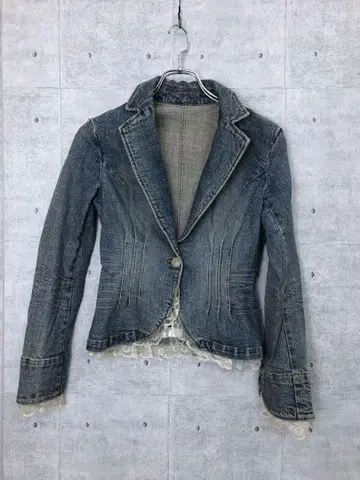 로맨틱 보헤미안 구제 의류 레이스 빈티지 스타일 데님 자켓