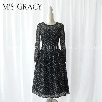 M'S GRACY 시어 플라워 긴팔 원피스