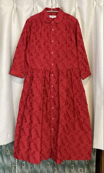 MORIKAGE SHIRT 모리카게셔츠 삼각형 자카드 원피스 S 빨간색