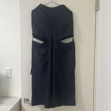 네이비 스트라이프 캐주얼 팬츠