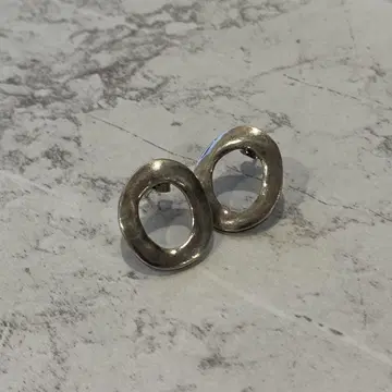 실버 오픈링 귀걸이