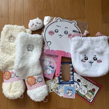 치이카와 굿즈 룸삭스 파우치 메모 부채 씰 카드 케이스