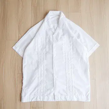 새상품급 빈티지 쿠바 셔츠 화이트 오픈 카라 셔츠 cuba
