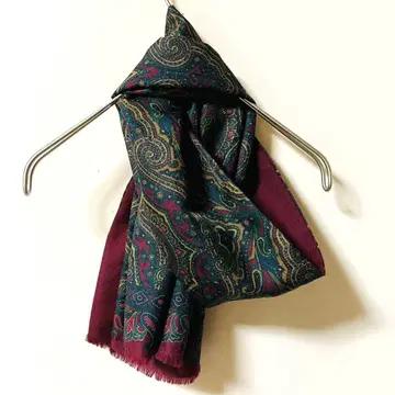 페이즐리 무늬 스톨 머플러 실크 100% 울 2way 에트로풍