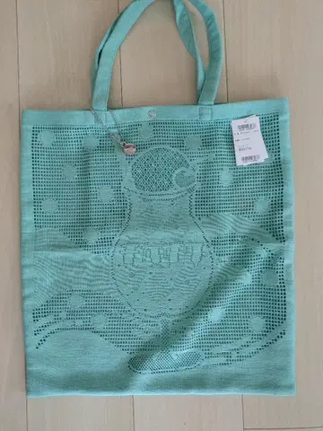 치카자와 레이스 에코백 크림 소다 그린 39x37cm 서브백