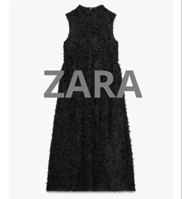 [ 미사용 새상품 ] ZARA 프린지 장식 미디 기장 원피스