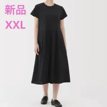 MUJI 냉감 반팔 원피스 여성 XXL 블랙