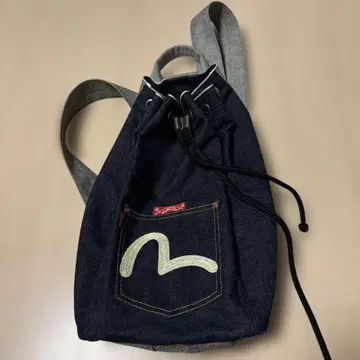 used 에비수 데님 백팩 카모메 자수 일본제