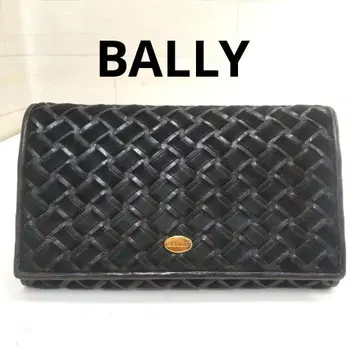 BALLY 발리 가마구치 장지갑 메쉬 가죽 블랙 QJ34