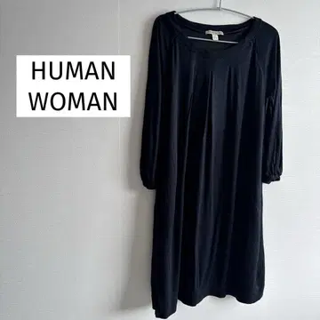 HUMAN WOMAN 원피스 실크 혼방 티셔츠 상의 긴팔 가을 옷