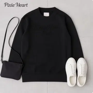 @J854@ Pixie Heart 비쥬 로고 맨투맨 L 크루넥