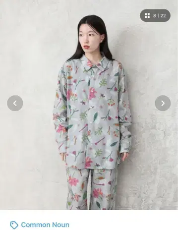 Common Noun 꽃무늬 그레이 셔츠