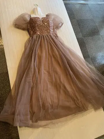 포멀 2차 모임 파티 무대 촬영 컬러 옅은 핑크 퍼플 오간자 롱