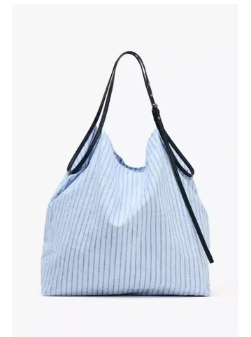완판템 ZARA 스트라이프 패턴 패브릭 토트백 택 포함 새상품