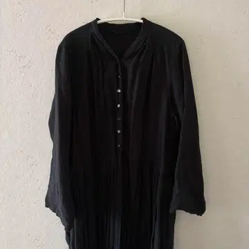 nest robe 블랙 와이넥 드레스