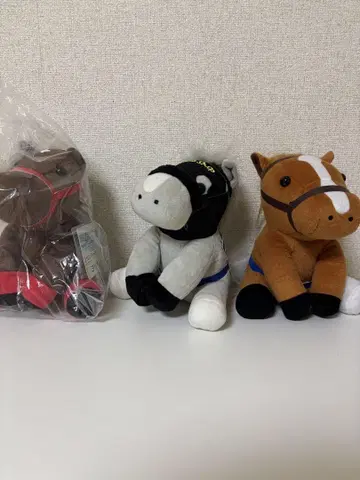 경주마 봉제 인형 세트 (골드십, 오르페브르, 요시오)