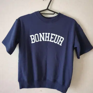 BONHEUR 네이비 반팔 T셔츠