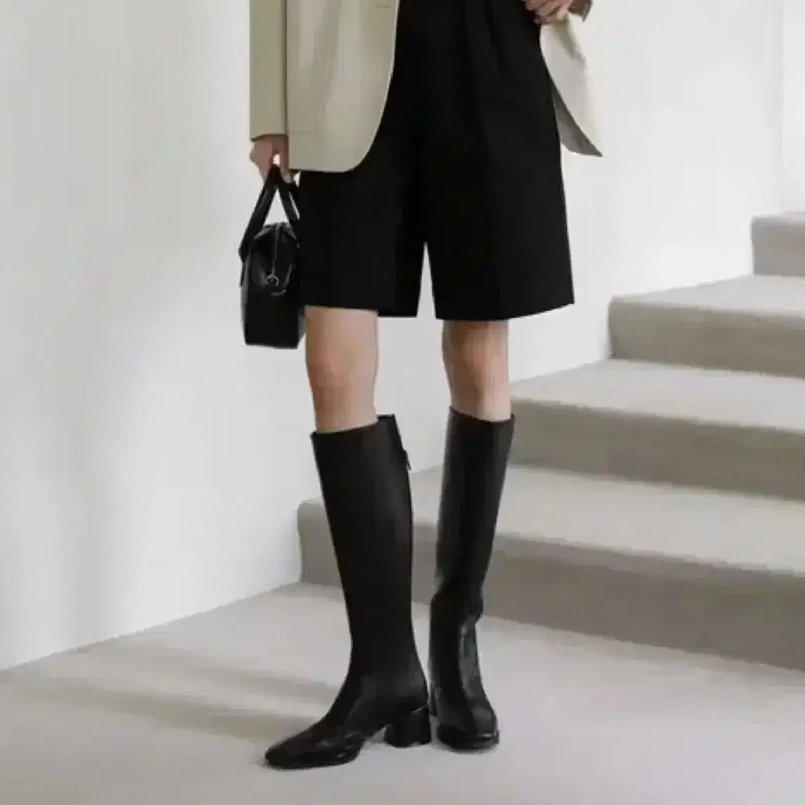 Sappun Reverra Square Long Boots Black 230 on Bunjang Global