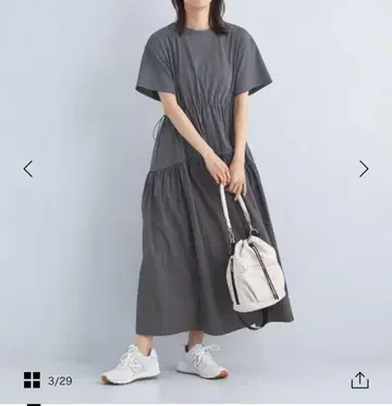 미사용 새상품 타프타 도킹 원피스 그린 라벨 릴랙싱