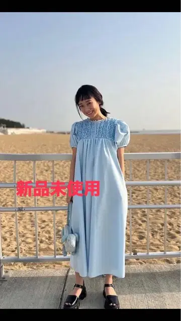 로지몬스터 미니 프릴 원피스 라이트 블루 미사용 새상품