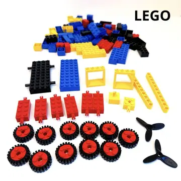 LEGO 블록 세트 자동차 타이어 프로펠러 카 베이스 다양한 색상과 부품