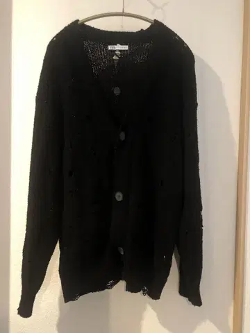 ZARA 남성용 데미지 니트 오버 사이즈 가디건
