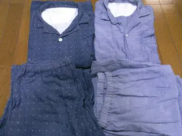 [ 2벌 세트 ] 무인양품 남성용 이중 거즈 파자마 L-XL