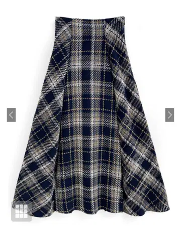 GRL 트위드 체크 플레어 롱 스커트 tu1431