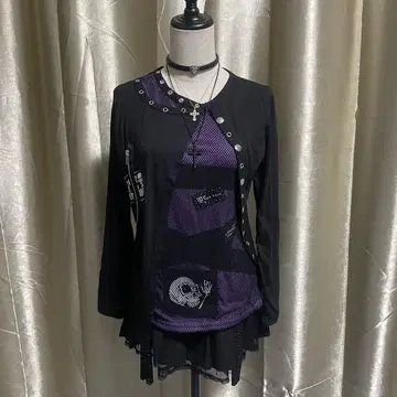 고스펑크 페어리 그런지 티셔츠 스컬 맥브링