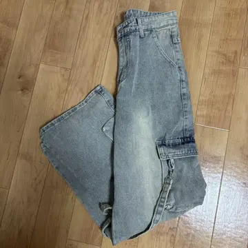카고 디자인 와이드 레그 팬츠 옅은 그레이