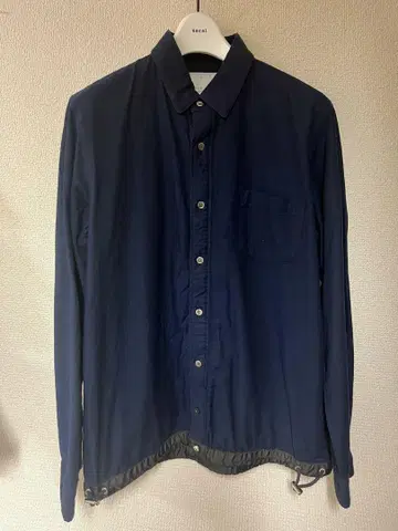 sacai 드로우 코드 셔츠 네이비