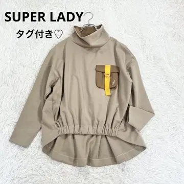 미사용 SUPER LADY 간사이 야마모토 하이넥 티셔츠 포켓