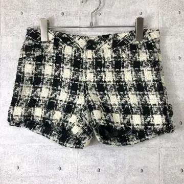 레트로 클래시컬 도리 갸루 구제 의류 체크 무늬 트위드 숏팬츠