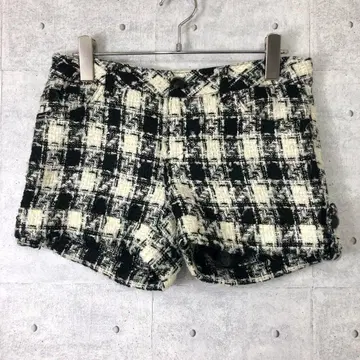 레트로 클래시컬 도리 갸루 구제 의류 체크 무늬 트위드 숏팬츠