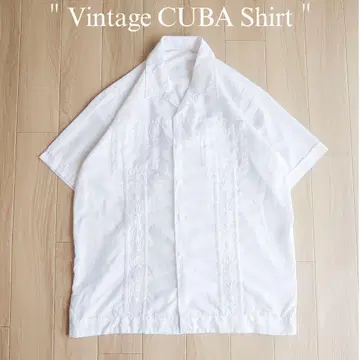 새상품급 빈티지 쿠바 셔츠 화이트 오픈 카라 셔츠 cuba