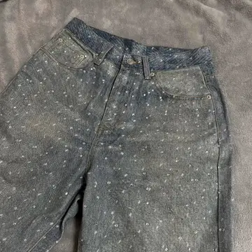 도트 스톤 와이드 데님 팬츠 blackicon