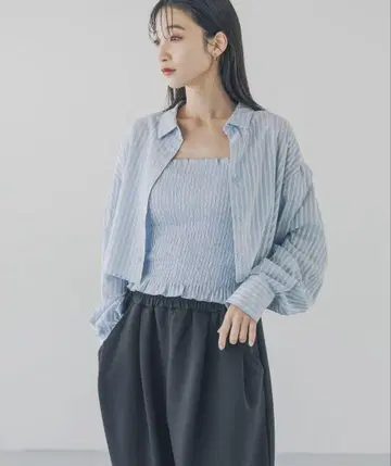 스트라이프 2P 셔츠 LS