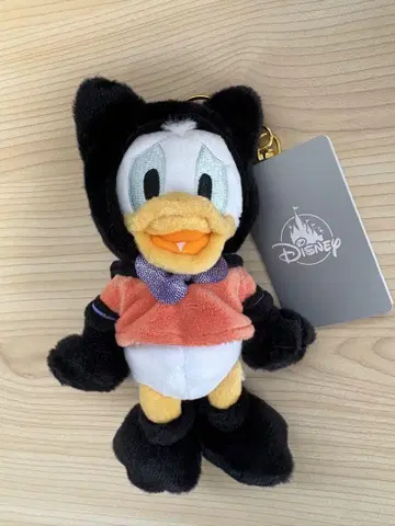 디즈니 스토어 도날드 고양이 봉제 인형 키링 키체인 할로윈