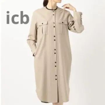 icb Soft Melton 셔츠풍 원피스 베이지 체형 커버