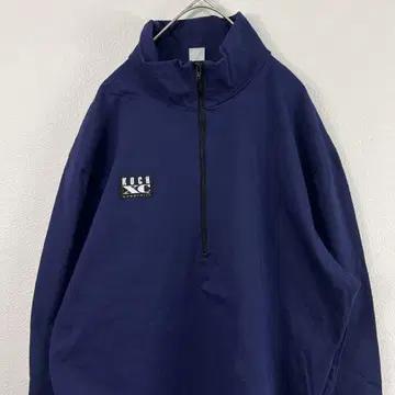 USA 제조 90s koch xc 하프 지퍼 상의 보라색