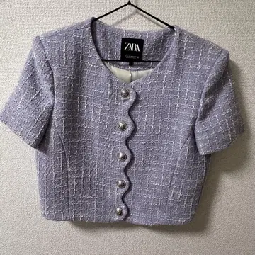 zara 크롭 자켓 보라색 퍼플