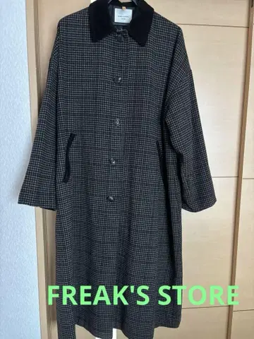 FREAK'S STORE 건클럽 체크 오버코트 그레이 계열 중고