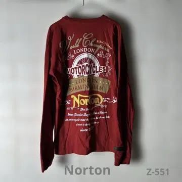 [ Norton ] 노튼 긴팔 면 빨간색 자수 L