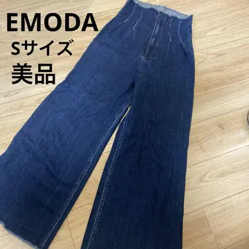 EMODA 하이웨스트 와이드 데님 인디고 S 사이즈