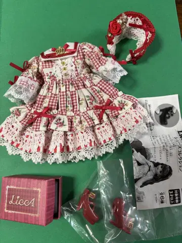 중고품 핸드메이드 작가님 22cm 리카짱 사이즈 인형 의류