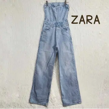 ZARA 코르셋 점프 수트 데님 스트레이트 레그 XS